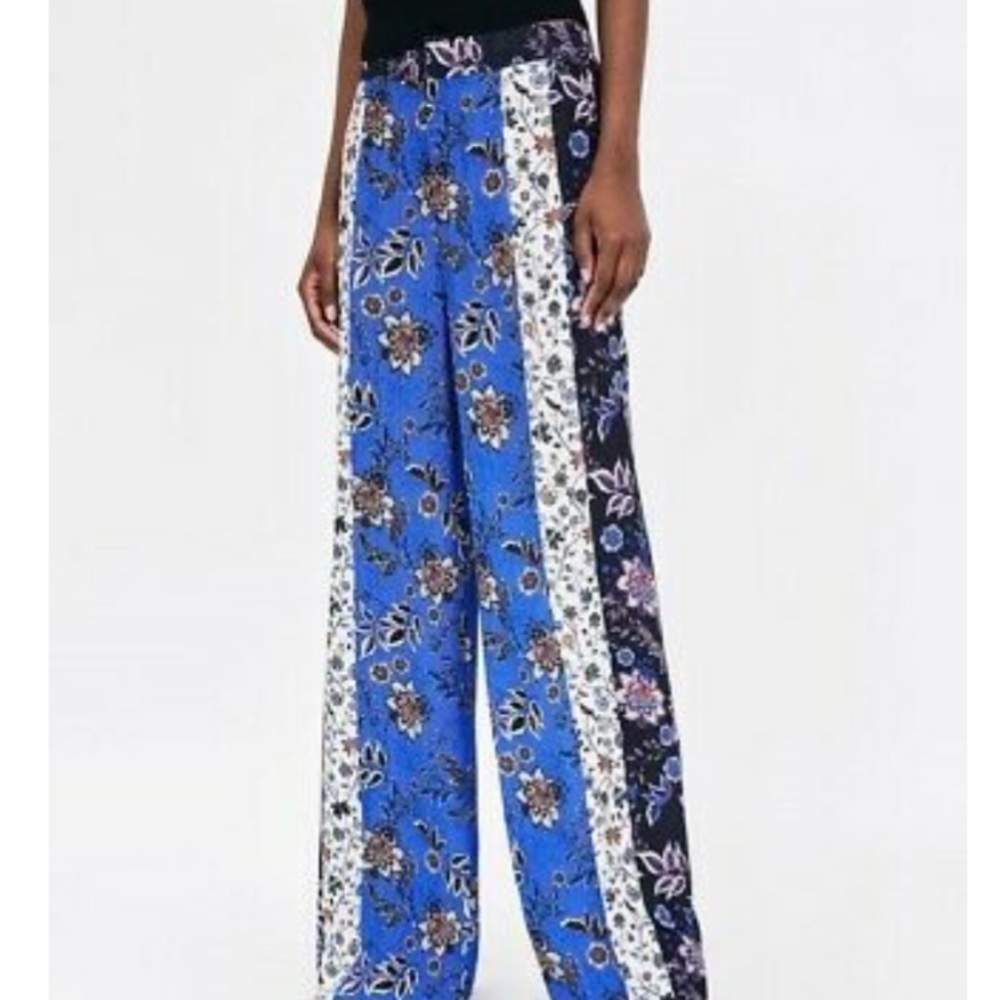 Zara patch work pants trousers